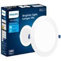 PHILIPS Astra Sleek 10-watt Round LED Downlighter | LED Ceiling Light for Home and Hall | Cut Out: 110 mm, Color: Cool Day Light, Pack of 1