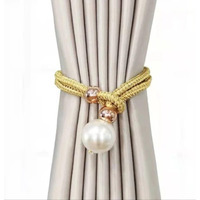 Home Cloud Adjustable Length Braided Rope Indoor Home Decor Hanging Ball Curtain Tieback (Gold)