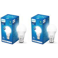 PHILIPS 3-watt LED Bulb | AceSaver LED Bulb | Base: B22 Light Bulb for Home | Crystal White, Pack of 2