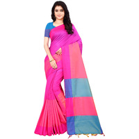 GRECIILOOKS Womens Art Silk Saree with Blouse (Pink)