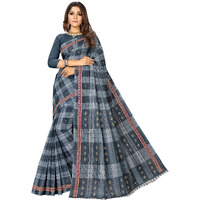 RATAN Pure Cotton Printed Saree for Women without Blouse Piece (MAL-5605_Grey)