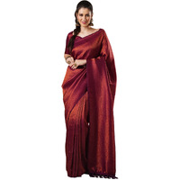 AKHILAM Womens Kanjivaram banarasi silk Woven Design Saree With Unstitched Blouse Piece (Purple_8ALEKHA8002)