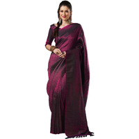 AKHILAM Womens Woven Design Kanjivaram Silk Saree With Unstitched Blouse Piece (Magenta_8ALEKHA8005)