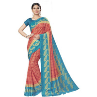 Vimla Womens Orange Malgudi Art Silk Uniform Saree with Blouse Piece (2444_Orange)