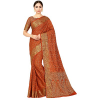 MIMOSA Womens Patola Art Silk Saree (Orange_4574-2526-SD-RST)