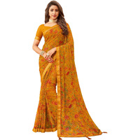 Satrani Womens Polyester Saree (1976ST513_Yellow)