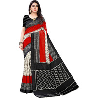 AROOPA Womens Art Silk Saree With Unstitched Blouse Piece (ASAREE-07_Red, Black)