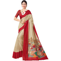 Miraan Art Silk Saree with blouse Piece For Women (SRH008,Red)