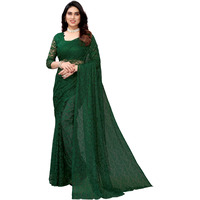 Florence Womens Polyester Saree (FL-YAMUNA-Dark Green