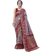 MANOHARI Women Most Trendy Maroon Banarasi Silk Woven Design Saree With Blouse Piece_Mn1814