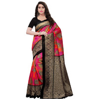 KANCHNAR Womens Poly Silk Printed Saree With Blouse (800S39_Multi)