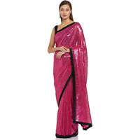 RIVER Womens 100% Polyester Saree (RS2SVSR235B_Pink)