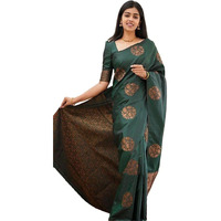 Yashika Womens Banarasi Cotton Silk Jacquard saree (MUDRA GREEN