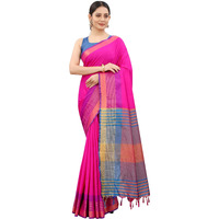 Enthone Womens Uppada Art Silk Saree With Blouse Piece (SZ-AURA2-PN-763_Pink)