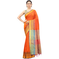 Enthone Womens Uppada Art Silk Saree With Blouse Piece (SZ-AURA2-ORG-762_Orange)