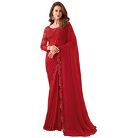 Satrani Womens Pure Georgette Saree (2992S2671N_Red)