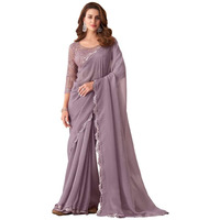 Satrani Womens Pure Georgette Saree (2992S2672N_Light Pink)