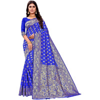 Shasmi Sarees Womens Art Silk Royal Blue Kanchipuram Saree (SAN PARI S-1 R BLUE)