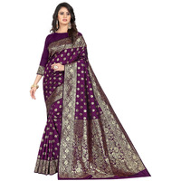 Sugathari Womens Banarasi Saree Pure Kanjivaram Silk Saree Soft new ladies 2023 Design Wear Pattu Sarees Latest Cotton Party Sari collections With Blouse Piece for Wedding sadi (PARI S-1 PURPLE)