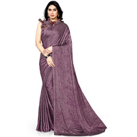 SOURBH Womens Plain Weave Chiffon Saree with Blouse Piece (25764A-Wine)