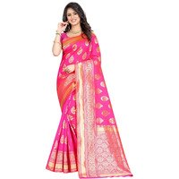 Sugathari Womens Banarasi Saree Pure Kanjivaram Silk Saree Soft new ladies 2023 Design Wear Pattu Sarees Latest Cotton Party Sari collections With Blouse Piece for Wedding sadi (PARI 6 PINK GOLD)