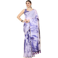 Enthone Womens Chanderi Tie And Dye Digital Printed Saree (Sz-Sia-Pp-1399, Purple)