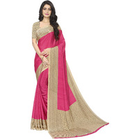 Vimla Womens Pink Turkey Art Silk Uniform Saree with Blouse Piece (7013 Pink_Free Size)