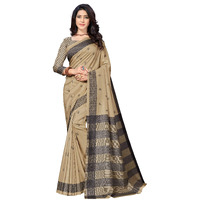 Vimla Womens Beige Malgudi Art Silk Uniform Saree with Blouse Piece (2325_Beige)