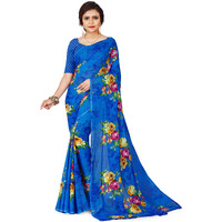 Anand Sarees, Womens Printed, Georgette Saree with Blouse Piece(1682_6)