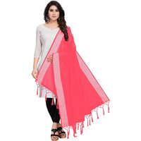 Sidhidata Textile Womens Solid Cotton Silk Dupatta With Tassels (Dup Radhe Peach_Peach_2.20 Mtr)