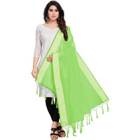 Sidhidata Textile Womens Solid Cotton Silk Dupatta With Tassels (Dup Radhe Pista_Pista_2.20 Mtr)