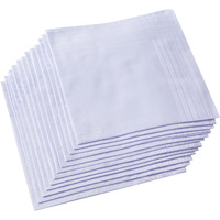 FOROO Mens Pure White Cotton Formal Handkerchief Pack Of 6 Free Size