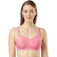 Jockey ES08 Womens Wirefree Non Padded Super Combed Cotton Elastane Stretch Full Coverage Nursing Bra with Front Opening and Adjustable Straps_Rose Wine_36D