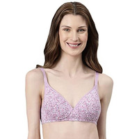 Enamor Womens Cotton Wire Free Casual T-Shirt Padded Non Wired Bra (A039_Lilac Aster_32B)