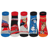 Supersox Cotton Cute Disney Characters Ankle Length Socks Collections Of (Dash Buzz Lightning Mcqueen & Mr. Incrediable) For Kids Multicolour