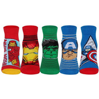 Supersox Ankle Disney Avenger Socks for Kids Made with Breathable Anti Odour & Moisture Absorbent Combed Cotton with a Extra Durable Welt Ideal For All Day Wear (Pack Of 5)