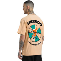 Veirdo Pure Cotton Oversized Baggy Fit Cool Beerdo Graphic Printed Beige T-Shirt for Men/Boys (OS_V_BEERDO_BG_S)