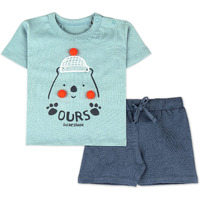 ARIEL Baby Boys & Baby girls Cotton Printed Round Neck Half Sleeve T-shirt & Short Trendy Summer Clothing Sets(AR-BHALFSS-1218-Org-pp-ours_Multicolor_12 Months - 18 Months)