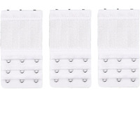 DClub Bra Extender 2 Hook Stretchy Soft and Comfortable Bra Strap Extender for Women in Pregnency or Weight gain. (WHITE 3 PIECES (3 HOOK 3 RAW))