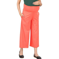 Easy Feed Womens Relaxed Fit Cotton Maternity Palazzo (PL-PEACH-M_Peach_M)