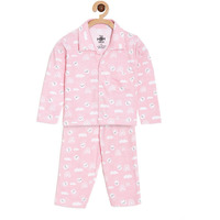 The Mom Store Baby Pajama Set | 100% Cotton | Nightwear | Sleepwear for Newborn and for Infant | Soft | Comfortable | Cutey Bunny Print | for Boys and Girls| 4-5 Years |Pink |