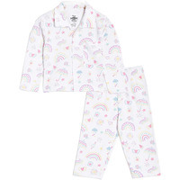 The Mom Store Baby Pajama Set | 100% Cotton | Nightwear | Sleepwear for Newborn and for Kids | Soft | Comfortable | for Boys and Girls | Sunshine and Rainbows | 3-4 Years |