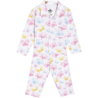 The Mom Store Baby Pajama Set | 100% Cotton | Nightwear | Sleepwear for Newborn and for Infant | Soft | Comfortable | Spring Wings | for Boys and Girls| 0-6 Months | White |