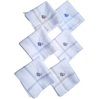 ANTONIA W Initial Handkerchief for Men Monogrammed Boxed 12 Piece Set Cotton