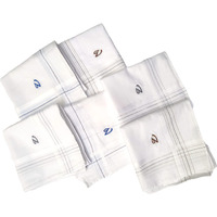 ANTONIA V Initial Handkerchief for Men Monogrammed Boxed 12 Piece Set Cotton