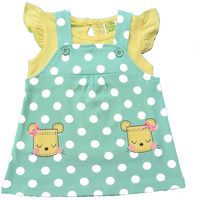 Clothe Funn Baby-Girls Cotton Pinafore Midi Dress (NBFRK4131218_Mint Yellow