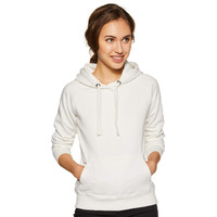 Amazon Brand - Symbol Womens Cotton Blend Hooded Neck Sweatshirt (AW18WNSSW02_Ivory_Small_Ivory_S)