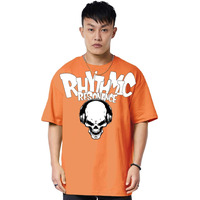 Veirdo Pure Cotton Half Sleeve Round Neck Oversized Fit Graphic Print Muskmelon T-Shirt Men/Boys (OS_V_RHYTMIC_AC_L) (Available in from S to 2XL)