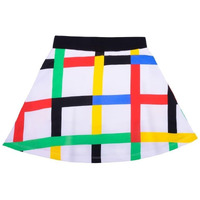 YouGotPlanB Girls Above Knee Checkers Skater Skirt | Soft & Breathable Fabric | No-Mark Elastic | Casual Wear | 8 Years to 10 Years Multicolour