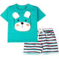 ARIEL Baby Boys & Baby girls Cotton Printed Round Neck Half Sleeve T-shirt & Short Trendy Summer Clothing Sets(AR-BHALFSS-NB-White-beard_Multicolor_New Born)